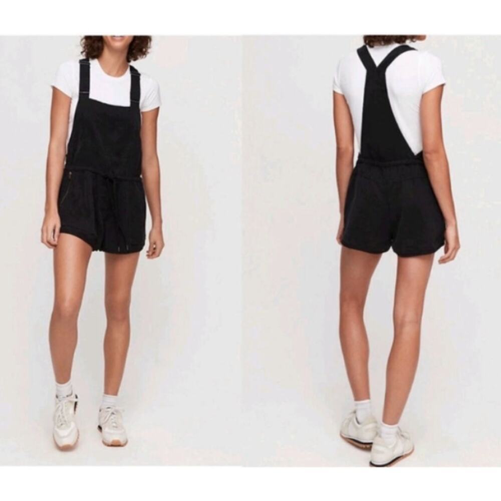 Aritzia Wilfred Free Beatriz Romper Overalls Shorts Black Womens Medium Coastal